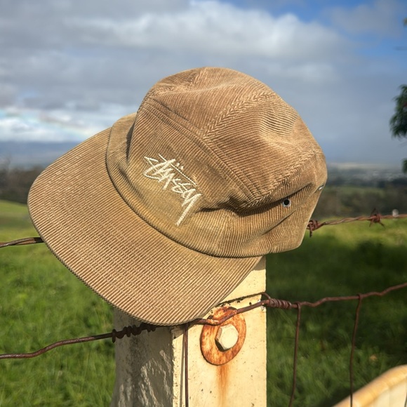 Vintage Stussy Y2K Tan Skate Corduroy 5 Panel Cap one Size - Picture 9 of 12